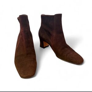 Salvatore Ferragamo Brown Suede Ankle Booties